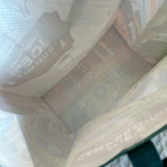 Trader Joe’s Plastic Reusable Shopping Tote Bag 6 Gallon Colorado Skiing Camp - Picture 3 of 12